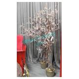 LOT, 2 FLOWERING ARTIFICIAL TREES