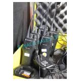 5X, MOTOROLA CP200 WALKI TALKIES W/ HEAD SETS