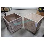 LOT, 8X, 22" X 22" X 23" WOOD PLANTER BASES