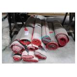 LOT, 12 ROLLS ASST SIZE RED CARPET