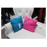 LOT,APRX 20PCS, MISC PINK + TURQUOISE DECO PILLOWS