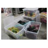 LOT, 5 BINS MISC. FAKE FRUITS & GRAPES