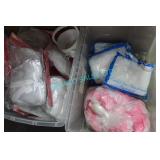LOT,2X BINS OF HEART PILLOWS,FAKE SNOW & PETALS