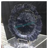 LOT, 220 PCS, 13" D BLACK OYSTER CHARGER PLATES