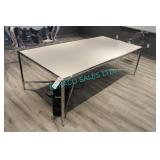1X, CHIPPED 48" x 96" SILVER FRAME COMMUNAL TBL