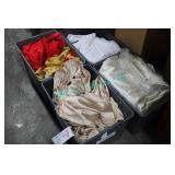 LOT, 4 BINS COLORED SATIN & SPANDEX STAGE SKIRTS
