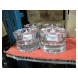 LOT, 22 PCS, THICK ROUND GLASS CANDLE HOLDERS