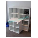 LOT, 2PCS WHITE CUBE STORAGE SHELVES