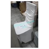 LOT, APRX 315 PCS IVORY RUSHED CHAIR COVERS