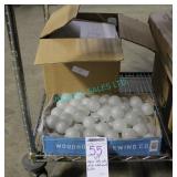 LOT, APRX. 115 SATIN WHITE NICKEL BASE BULBS