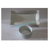 LOT, 17PCS, 9 x 4.5 PLATES & 20X 3.5W RAMEKINS