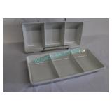 LOT, 15X CAMEO 3-SECTION SERVING DISHES