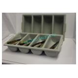 LOT, 2X CUTLERY BINS W/ 23 STEAK KNIVES