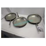 3X, 10"D ALUM FRYING PANS