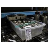 LOT,2-POT COFFEE WARMER & 28 ASST GLASS DISPENSERS