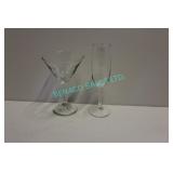 LOT, SHELF OF 70PCS MARTINI GL. & CHAMPAGNE FLUTES