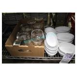 ASST. OVAL DISHES, WINE GLASSES & CANDLE HOLDERS