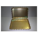 LOT, 18PCS 10" x 7" GOLD METAL TRAYS