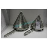 LOT, 10" + 11.5" S/S STRAINERS (SOME DENTS)