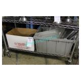 LOT, SHELF OF ASST. S/S + PLASTIC LIDS