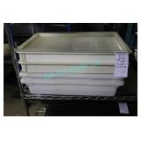 LOT, 4X PLASTIC DOUGH BINS W/ ONLY 1X LID