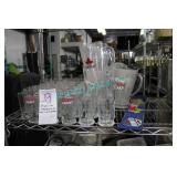 LOT,35 PCS BEER JUGS/GLASSES,BAR MATS+SHOT GLASSES