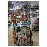 LOT, 2X IRON 3-POT HANGING FLORAL DISPLAYS