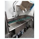 1X,78"x30", RIGHT HAND RUNOFF W/ 2 WELL SINK &WAND