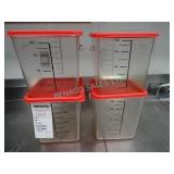 4X, 7.5L CAMBRO INGREDIENT BINS W/ LIDS