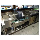 1X, 76"x24" COCKTAIL COUNTER W/ SINK & ICE BINS