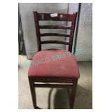 16X,DARK RED FABRIC SEAT CHAIRS W/ MAHOGANY FRAMES