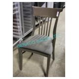 40X,TAUPE STAIN WOOD CHAIRS W/ PATTERN SEATS(NOTE)