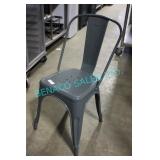 19X, GREY METAL STACKABLE CHAIRS