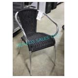 18X, BLACK ALUM. STACKABLE PATIO CHAIRS . PLEASE