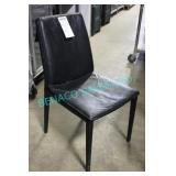 16X, BLACK LEATHER PADDED DINING CHAIRS . PLEASE