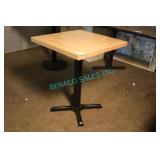 6X, 24"x24", NATURAL WOOD TABLES W/ BASES