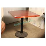 5X, 30"x28" AUBURN STAIN TABLES W/ BASES