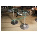 2X, 24"D GLASS TOP, ROUND CAFE TABLES