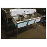 1X, NEW 59", 3 WELL S/S SINK