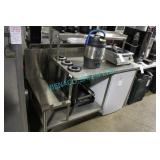 1X, 67" X 30" S/S COUNTER W/ OVER SHELF (CONTENTS