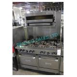 1X, US RANGE 8 BURNER GAS STOVE W/ DBL OVEN +