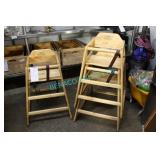3X, "WINCO" WOOD HIGH CHAIRS