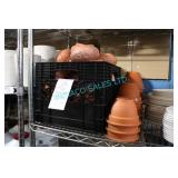 LOT, 35 PCS ASST. PLASTIC + CLAY POTS