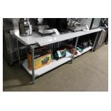 1X, 96" x 30" S/S TABLE W/ UNDERSHELF