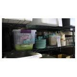 LOT, SHELF OF MISC. KITCHEN ITEMS