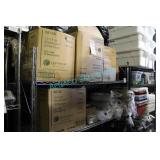 LOT,2 SHELVES ASST. PLASTIC CUPS, PAPER STRAWS,