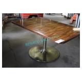 2X, 38"x57" WOOD TABLES W/ GOLD TAB & BASE
