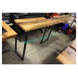 1X, 124" x 18" WOOD TABLE W/ STEEL FRAME (NOTE)