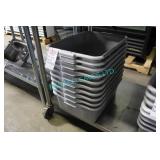 LOT, 10X GREY PLASTIC BUS BINS