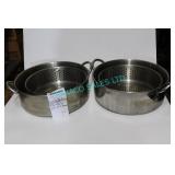 LOT, 2X, 13.5"D POTS W/ 2 STRAINERS